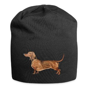Dachshund Shorthair Dachshund Dachshund - Jersey Beanie - black - Front