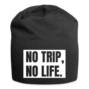 Keine Reise, kein Leben, Reisen, Reisen, um die Welt - Jersey-Beanie - Schwarz - Vorne