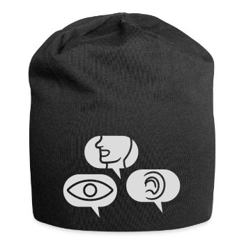 Entendre Voir parler bulles de discours - Bonnet en jersey - noir - Devant