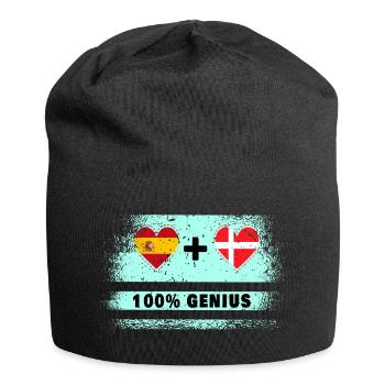 Spanien und Dänemark Flagge 100% genial - Jersey-Beanie - Schwarz - Vorne