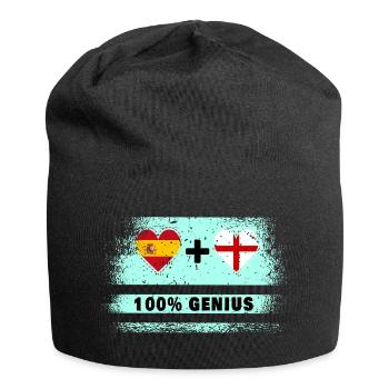 Spanien und England Flagge 100% genial - Jersey-Beanie - Schwarz - Vorne