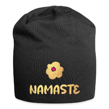 Namaste Yoga Blume Gold Meditation vibes om - Jersey-Beanie - Schwarz - Vorne