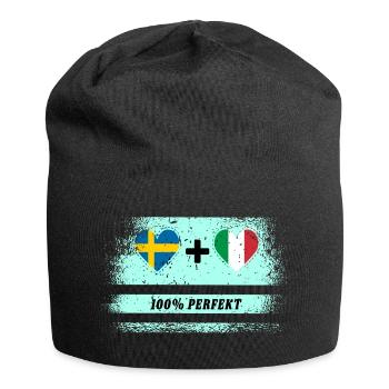 Italie et Suède 100% Parfait / Cadeau - Bonnet en jersey - noir - Devant