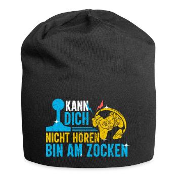 KANN DICH NICHT HÖREN, BIN AM ZOCKEN - Jersey-Beanie - Schwarz - Vorne