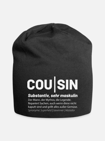 Definition von Cousin - Jersey-Beanie - Schwarz