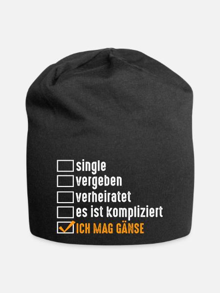 Beziehungsstatus Gans Gänse - Jersey-Beanie - Schwarz
