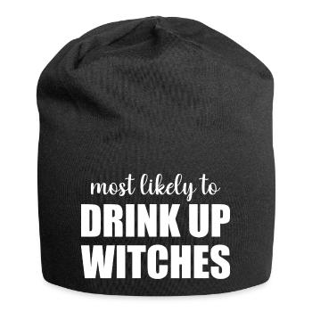 Most Likely To Drink Up Witches Funny Halloween - Jersey Beanie - black - Front