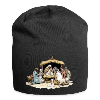 La crèche de la nativité - Bonnet en jersey - noir - Devant