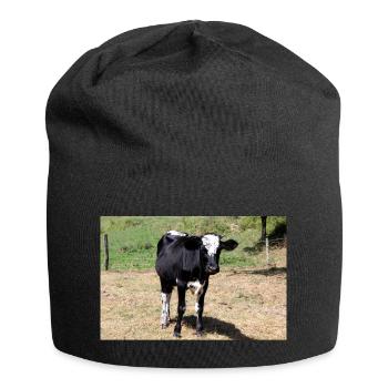 Affiche de vache - Bonnet en jersey - noir - Devant