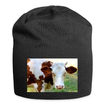 Affiche de vache - Bonnet en jersey - noir - Devant