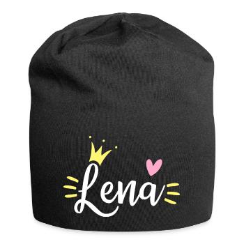 Lena Name Crown - Jersey Beanie - black - Front