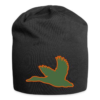 Canard – Parfait pour les chasseurs et les amoureux de la nature - Bonnet en jersey - noir - Devant