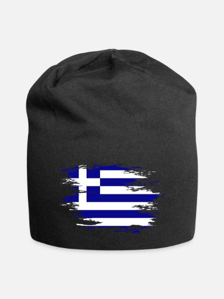 Griechenland Flagge used Design - Jersey-Beanie - Schwarz