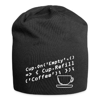 Programmers generate code from coffee - Jersey Beanie - black - Front
