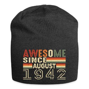August 1942 Vintage Birthday Gift 82 Years - Jersey Beanie - charcoal grey - Front