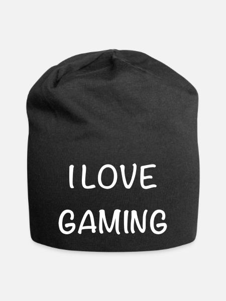 I Love Gaming lettering - Jersey Beanie - black