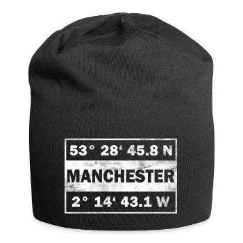 Manchester Coordinates City England Manchester - Jersey Beanie - black - Front