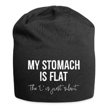 Mein Bauch ist flach - Jersey-Beanie - Schwarz - Vorne