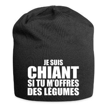 Homme qui adore : Légumes. Design Drôle Humour - Bonnet en jersey - noir - Devant