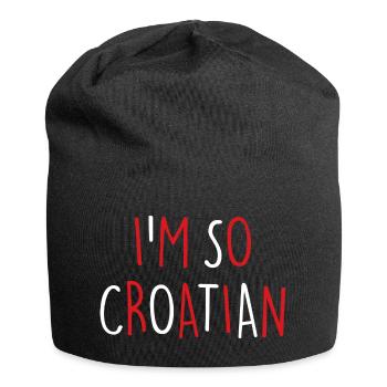 JE SUIS TELLEMENT CROATE Croate Croatie Croatie - Bonnet en jersey - noir - Devant