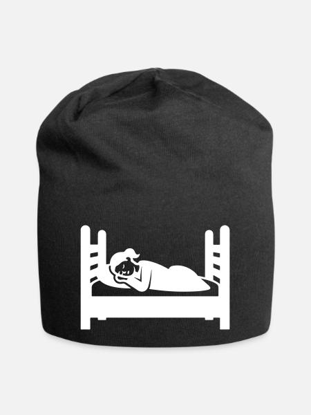 Schlafen Müde - Jersey-Beanie - Schwarz