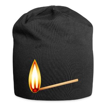 Brennendes Streichholz mit großer warmer Flamme - Jersey-Beanie - Schwarz - Vorne