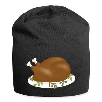 Crispy Roast Turkey Illustration - Jersey Beanie - black - Front
