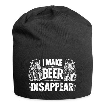 Je fais disparaître la bière – Motif de slogan de bière amusant - Bonnet en jersey - noir - Devant