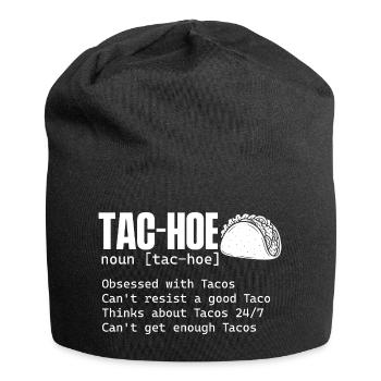 Tac Funny Taco Definition Humor - Jersey-Beanie - Schwarz - Vorne