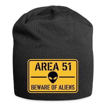 Funny Beware Of Aliens Area 51 UFO - Jersey Beanie - black - Front