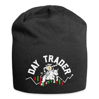 Aktien Börse Crypto Aktienmarkt Trader Investor - Jersey-Beanie - Schwarz - Vorne