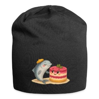 Hering trifft auf Schuba - Jersey-Beanie - Schwarz - Vorne