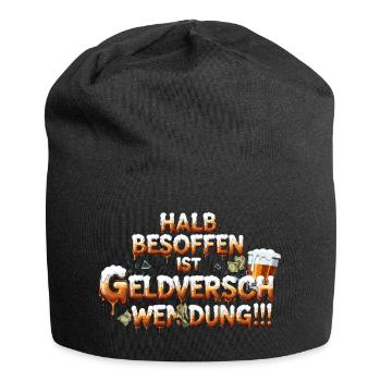 À moitié ivre, c’est du gaspillage d’argent - Bonnet en jersey - noir - Devant