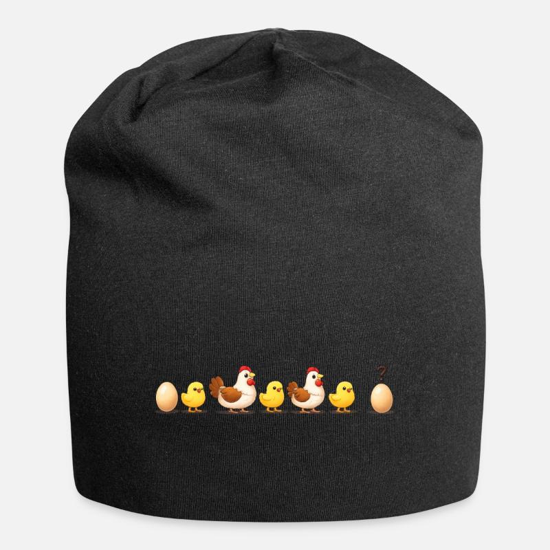 Evolution egg chick hen darwin - Jersey Beanie - black