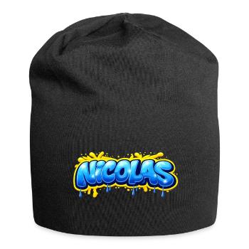 NICOLAS GRAFFITI NAME FOR PERFECT GIFT PRINTABLE - Jersey Beanie - black - Front