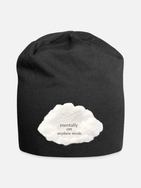 Mentaler Flugzeugmodus - Jersey-Beanie - Schwarz