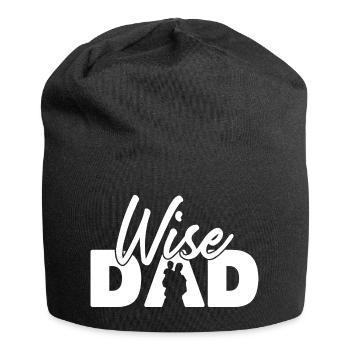 Wise Dad Silhouette Fatherhood Parenting - Jersey Beanie - black - Front