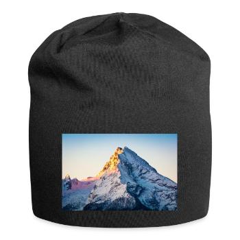 Watzmann au lever du soleil - Bonnet en jersey - noir - Devant