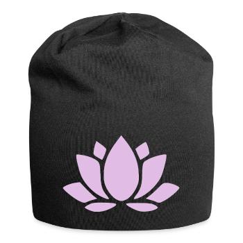 Fleur de lotus Fleur de lotus Fleur de lotus Fleur de violette Fleur de yoga - Bonnet en jersey - noir - Devant