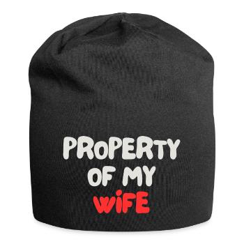 Propriété de ma femme - Bonnet en jersey - noir - Devant
