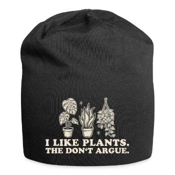 I like plants They don't argue - Jersey Beanie - black - Front