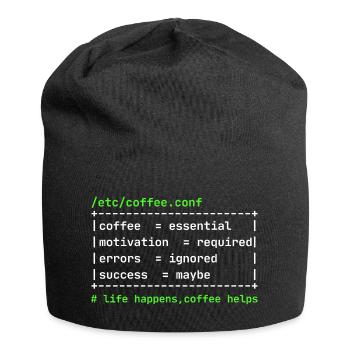 Coffee Config – Developer Kaffee Design - Jersey Beanie - black - Front