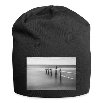 West Beach : Clôture dans la mer (noir et blanc) - Bonnet en jersey - noir - Devant