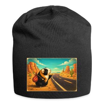 Choupie fait du stop sur route désertique - Bonnet en jersey - noir - Devant