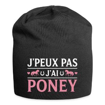 Poney Cadeau humour personnalisé - Bonnet en jersey - noir - Devant