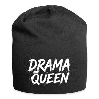 Drama Queen with Crown White - Jersey Beanie - black - Front