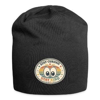 Reste curieux Reste gentil arc-en-ciel - Bonnet en jersey - noir - Devant