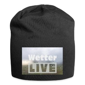 Wetter LIVE – Minimalistisches Regen Poster - Jersey-Beanie - Schwarz - Vorne