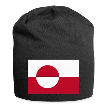 Grönlandflagge - Jersey-Beanie - Schwarz - Vorne
