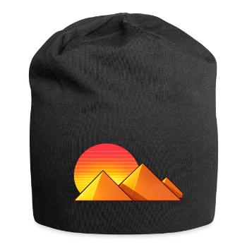 Sonnenuntergang über goldenen Pyramiden - Jersey-Beanie - Schwarz - Vorne